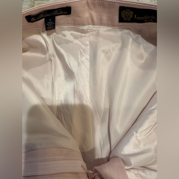 Brooks Brothers Light Pink Wide Leg linen Pants petite - Picture 6 of 10